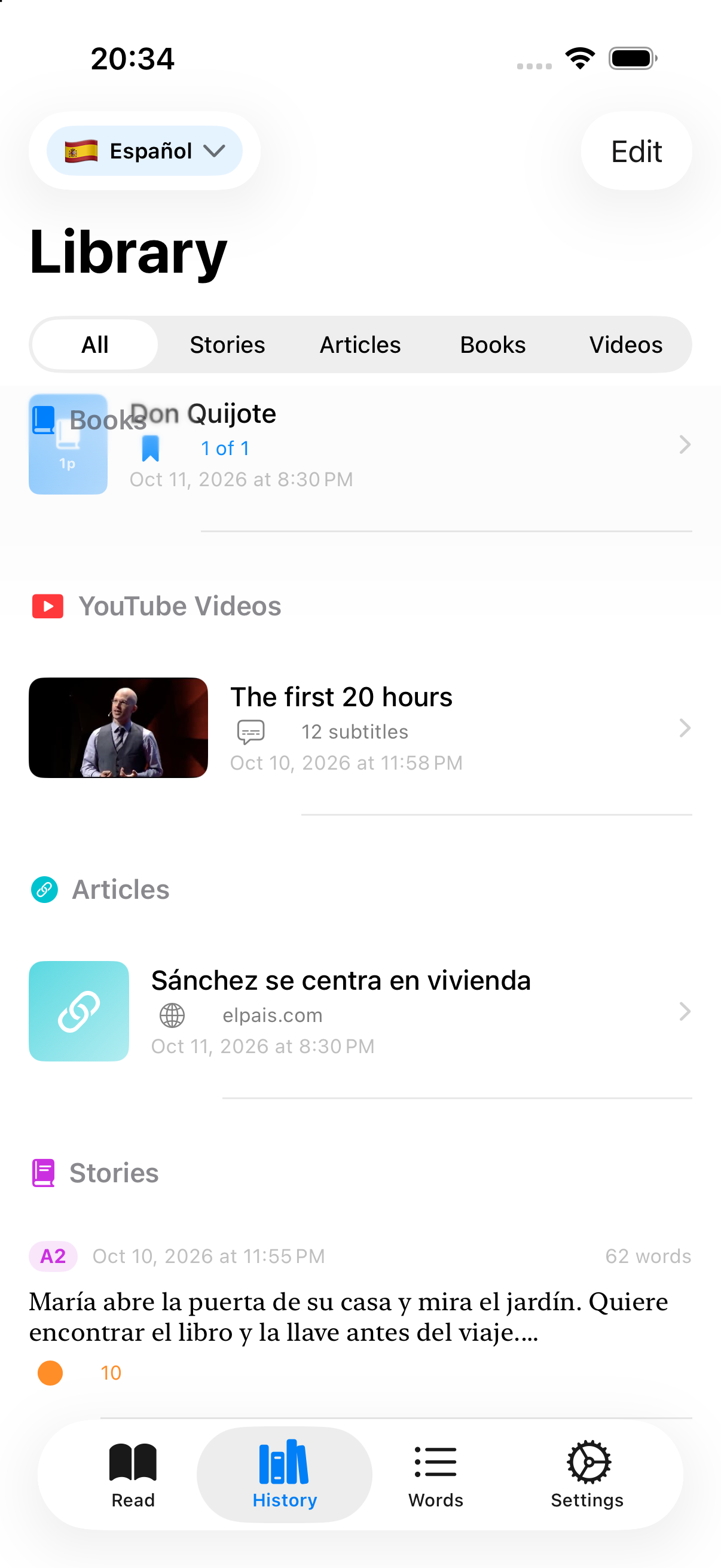Library of books, videos, articles, and stories